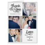 Modern Calligraphy Wedding Thank You Card Black cards
