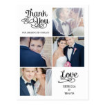 Modern Calligraphy Wedding Thank You Card postcards