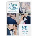 Modern Calligraphy Wedding Thank You Card Turquois cards