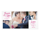 Modern Calligraphy Wedding Thank You Cards Fuchsia photo cards