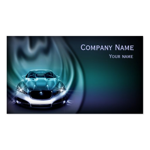 Modern Car In Blue Flame Business Card (front side)