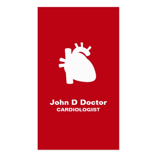 Modern cardiologist cardiology heart business card (front side)