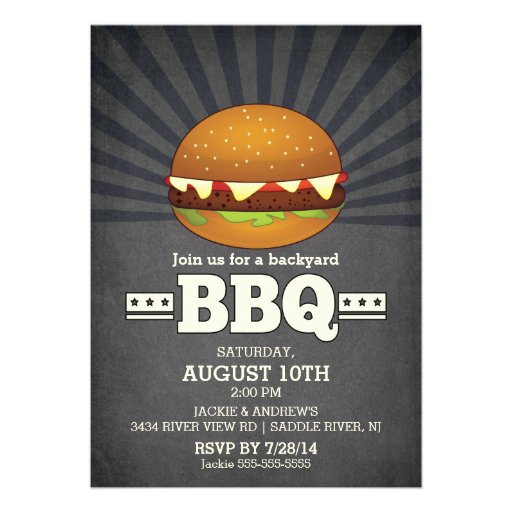Modern Chalkboard Barbecue Party Cards