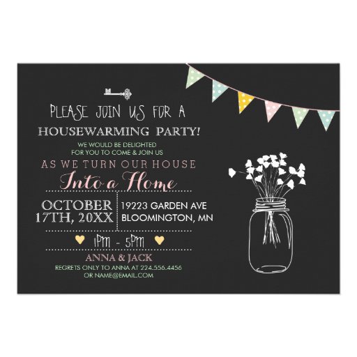 Modern Chalkboard Housewarming Invitation