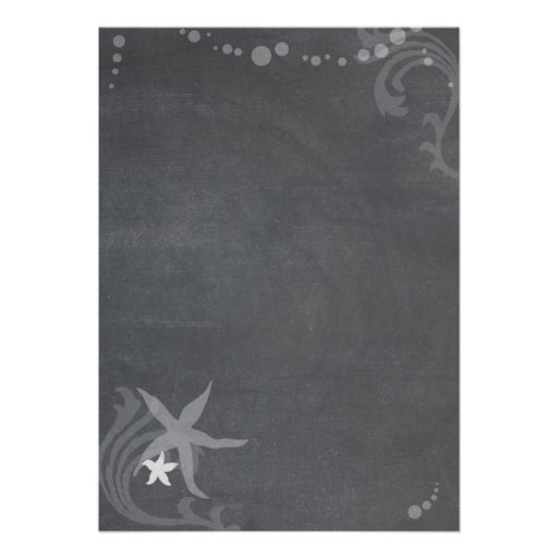 Modern Chalkboard Sea Shell Beach Wedding Invites