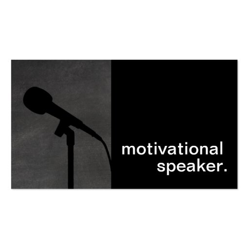 Modern Chalkboard Silhouette Motivational Speaker Business Card (front side)