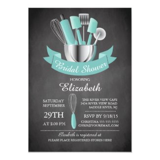 Modern Chalkboard Stock The Kitchen Bridal Shower 5x7 Paper Invitation Card