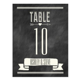 MODERN CHALKBOARD TABLE NUMBERS POST CARDS