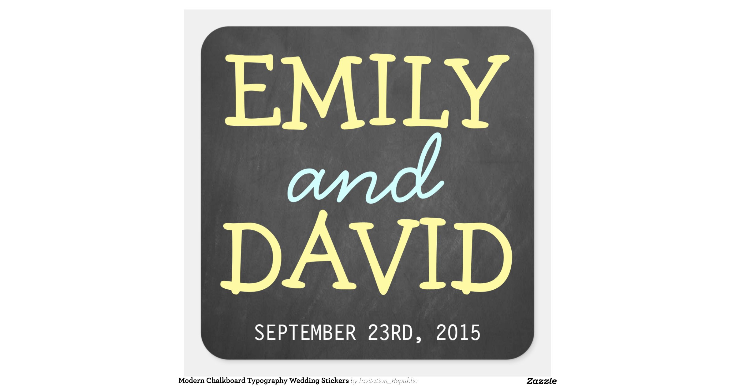 Modern Chalkboard Typography Wedding Stickers Zazzle