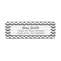 Modern Charcoal Gray Chevron Address Lables labels