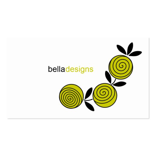 Modern Chartreuse Floral Business Cards
