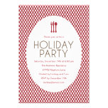 Modern Checkers Holiday Party Invitation invitations