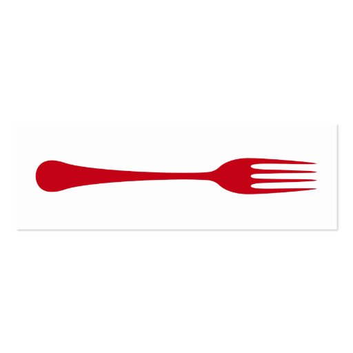Modern chef catering business card with red fork