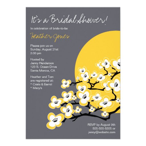 Modern Cherry Blossom Bridal Shower Invitation