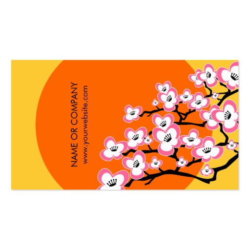 Modern Cherry Blossom Business Card (front side)
