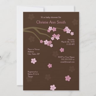 Modern Cherry Blossoms Baby Shower Invitation invitation