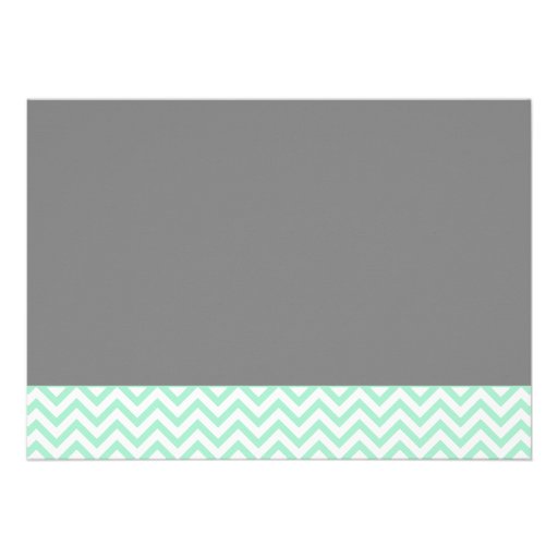 Modern Chevron Gown Mint Gray Bridal Shower Invites