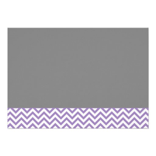 Modern Chevron Gown Purple Gray Bridal Shower Invites