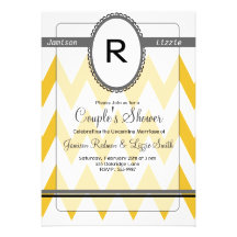 Modern Chevron invitation with Monogram
