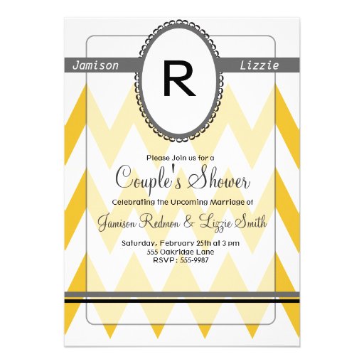 Modern Chevron invitation with Monogram