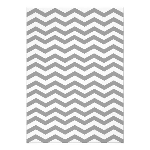 Modern Chevron invitation with Monogram-gray chevr