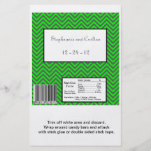 Modern Chevron Neon Green/Grey Candy Wrapper Full Color Flyer