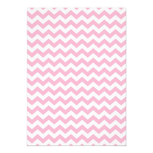 Modern Chevron pattern and daisy Baby Girl Shower Custom Announcements