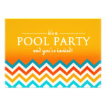 Modern Chevron Pool Party Invitations