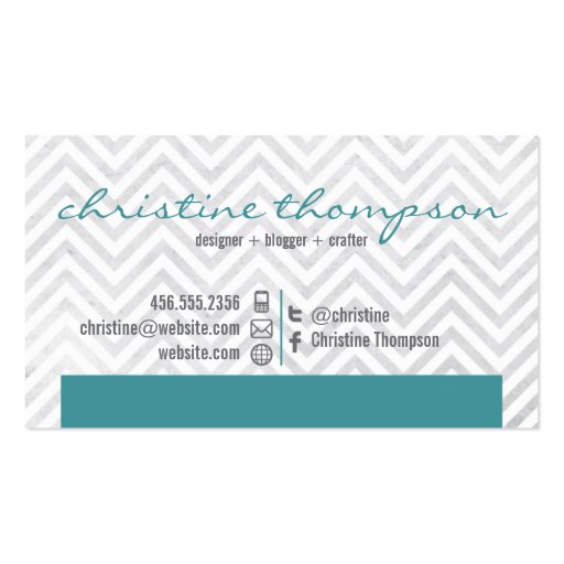 Modern Chevron Professional Business Card (front side)