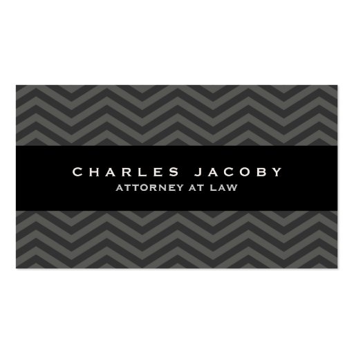 Modern Chevron Professional Male Business Card (front side)