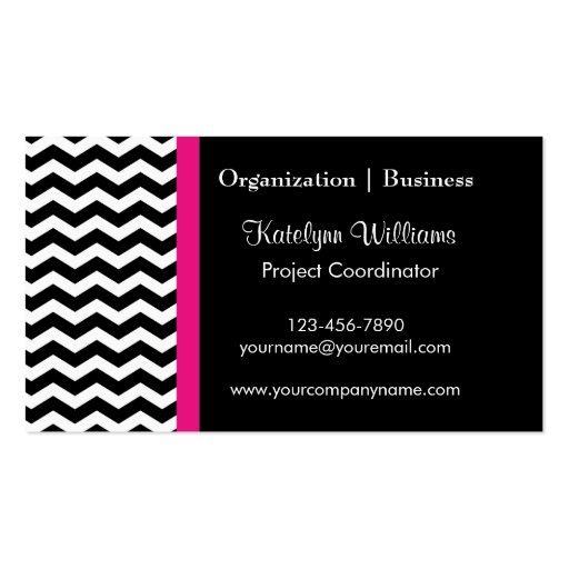 Modern Chevron Stripes Business Cards (front side)