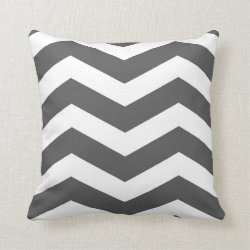 Modern Chevron Stripes in Charcoal Grey and White Throw Pillows
