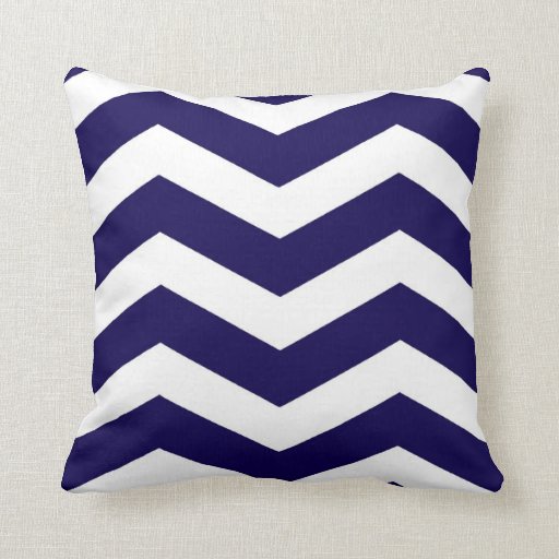 Modern Chevron Stripes in Cobalt Blue and White Throw Pillow Zazzle