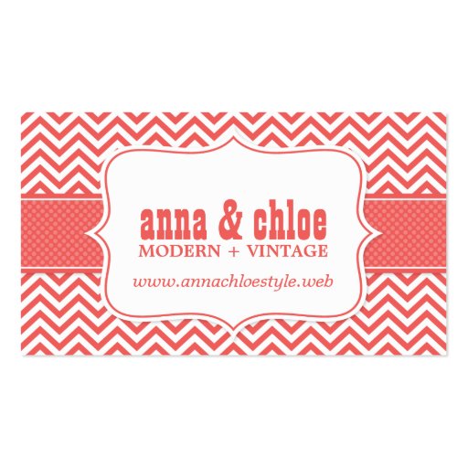 Modern Chevron Stripes Professional Business Card (front side)