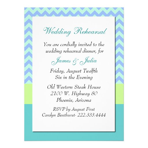 Modern Chevron Wedding Rehearsal Dinner Invite