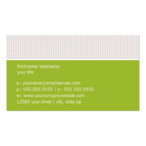 Modern Chic Business Card (Apple Green) (back side)