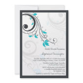 Modern chic floral swirls bridal shower invitation invitation