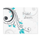 Modern chic floral swirls bridal shower invitation postcard