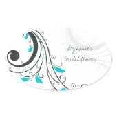 Modern chic floral swirls bridal shower stickers sticker