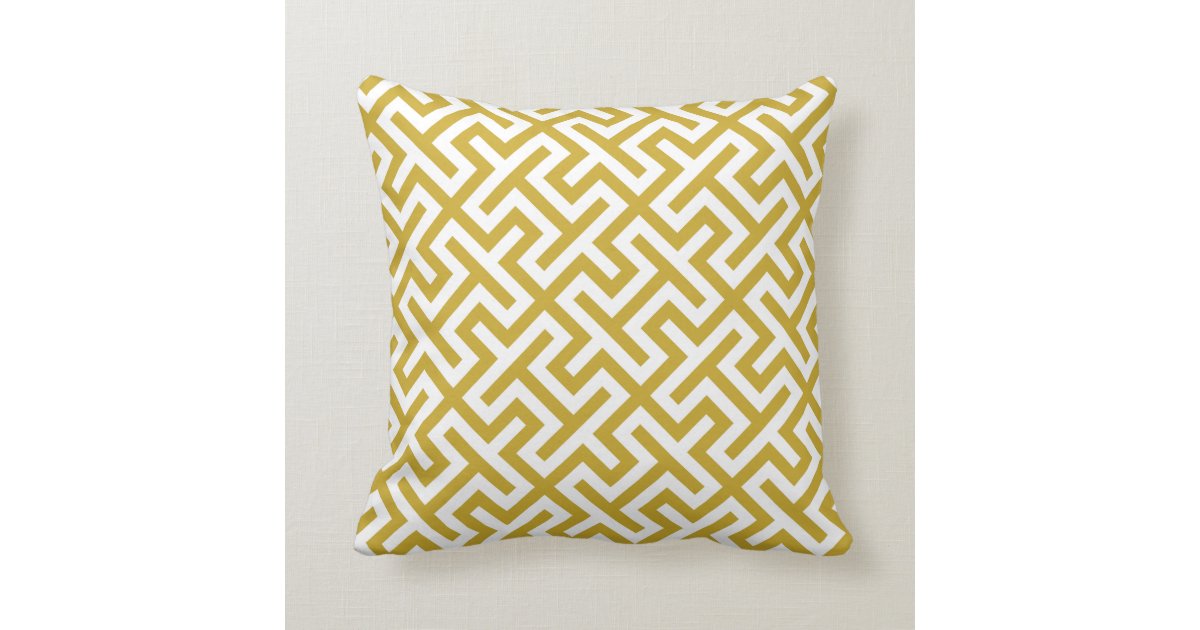 Modern chic gold and white geometric pillow Zazzle