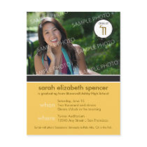 Modern Chic Graduation Announcement (lemon) Post Cards