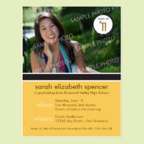 Modern Chic Graduation Announcement (lemon) postcards