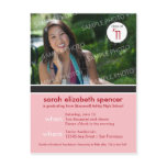 Modern Chic Graduation Announcement (pink) Postcard