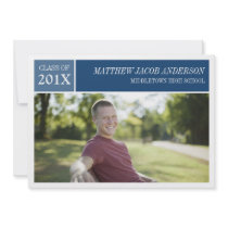 Modern Chic Graduation Invitation - Blue