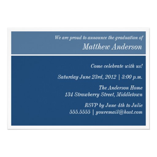 Modern Chic Graduation Invitation - Blue