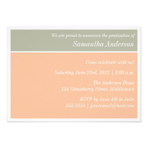 Modern Chic Graduation Invitation - Peach