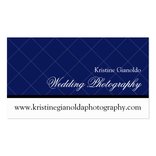 Modern Chic Grid Wedding Photography Business Card (front side)