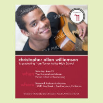 Modern Chic Maroon Graduation Announcement invitations