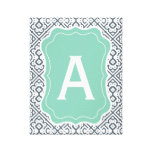 Modern Chic Monogram Canvas, Office / Nursery Deco Canvas Print