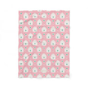 Modern chic pastel pink green ikat pattern fleece blanket